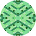 Square Patterned Jade Green Rug, pat1483grn