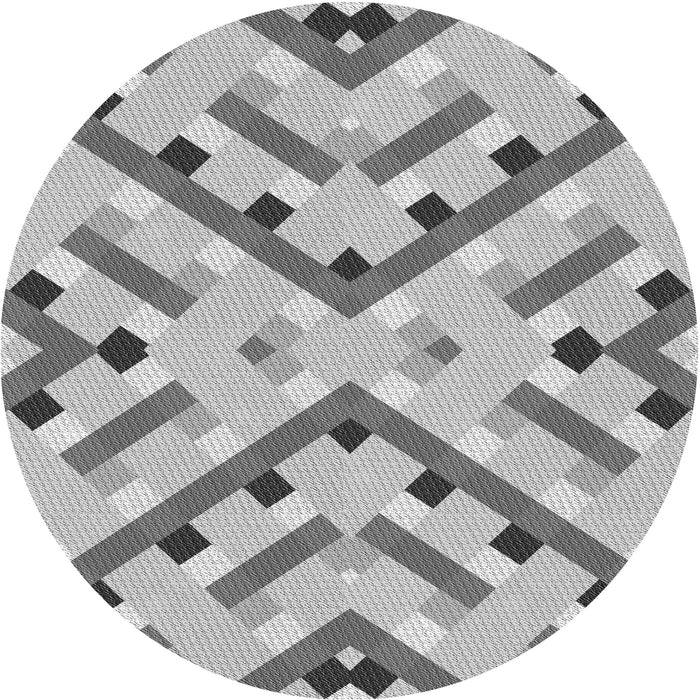 Square Patterned Platinum Silver Gray Rug, pat1483gry