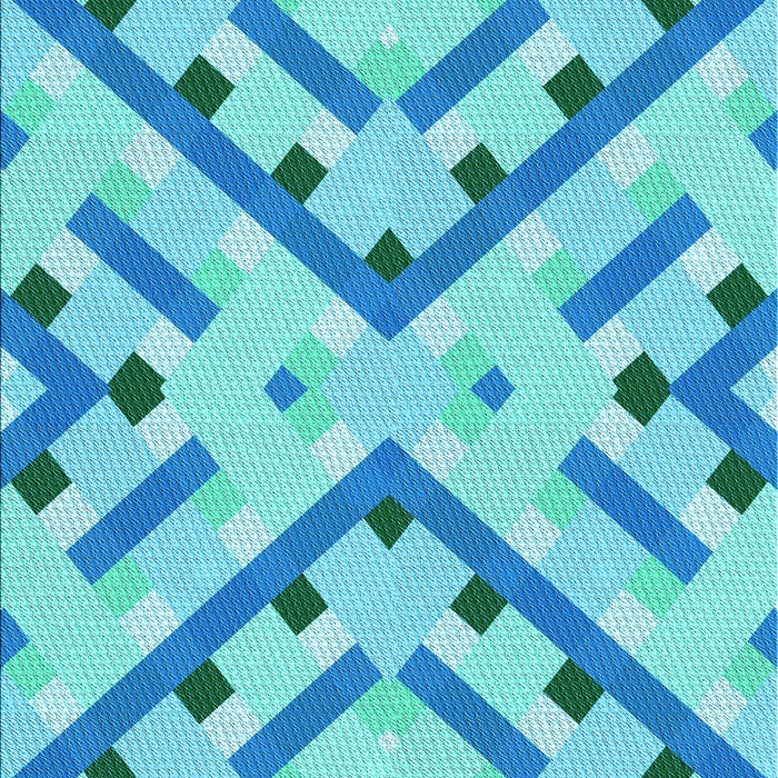 Patterned Dark Turquoise Green Rug, pat1483lblu