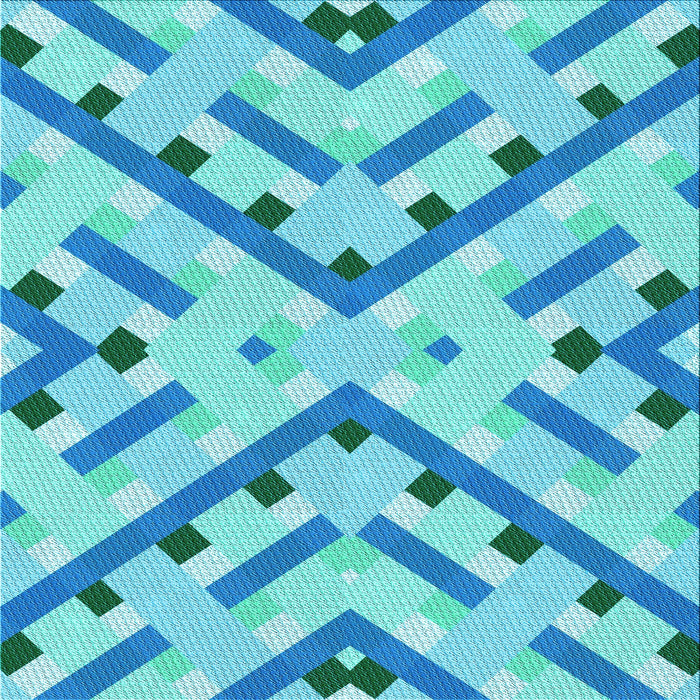 Round Patterned Dark Turquoise Green Rug, pat1483lblu