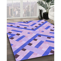 Patterned Mauve Purple Rug, pat1483pur