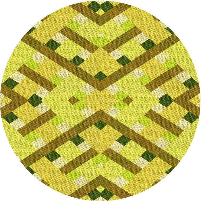 Square Patterned Yellow Rug, pat1483yw