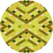 Square Patterned Yellow Rug, pat1483yw