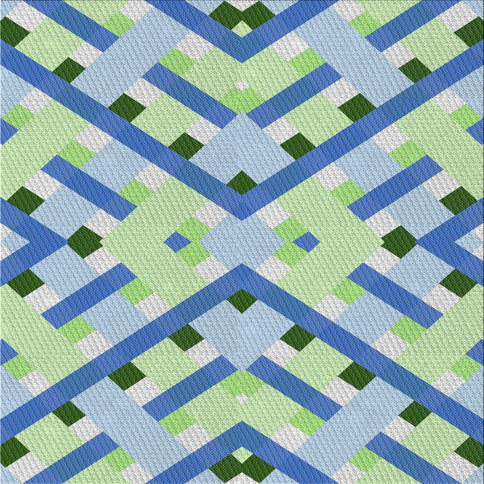 Square Patterned Steel Blue Novelty Rug, pat1483