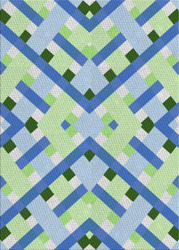 Patterned Steel Blue Novelty Rug, pat1483