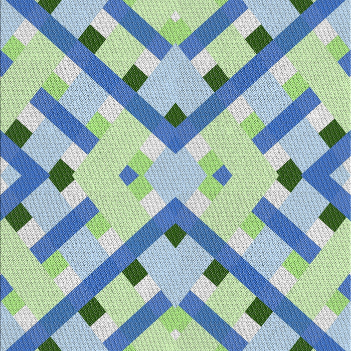 Patterned Steel Blue Novelty Rug, pat1483