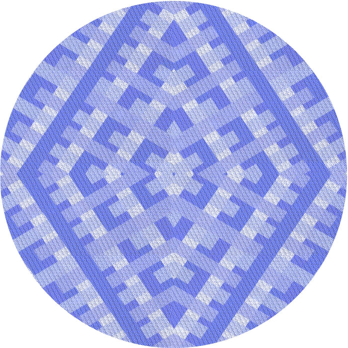 Square Patterned Light Slate Blue Rug, pat1484blu