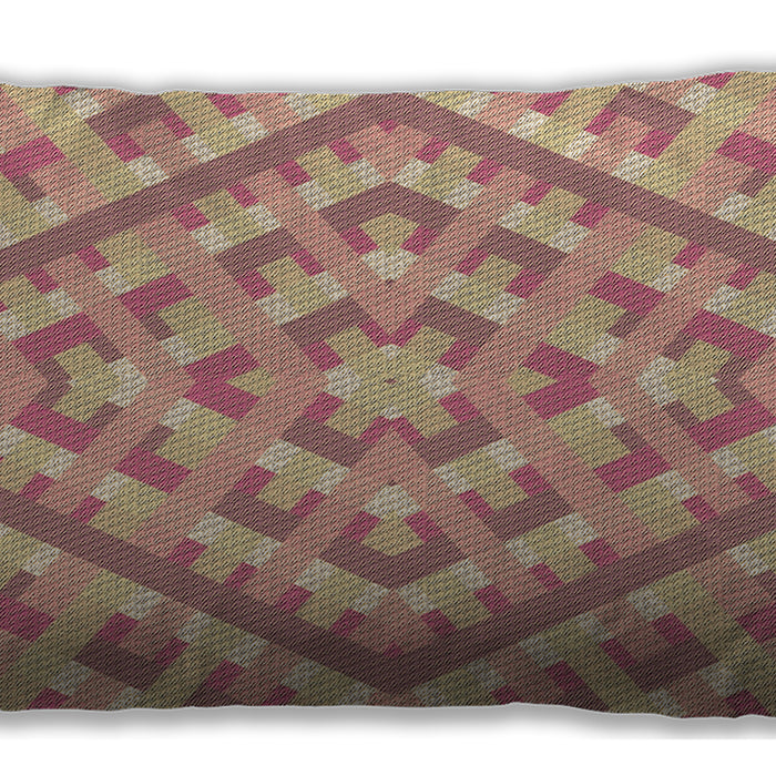 Patterned Rectangular Red Lumbar Throw Pillow, 13 inch by 19 inch, lbpat1484brn