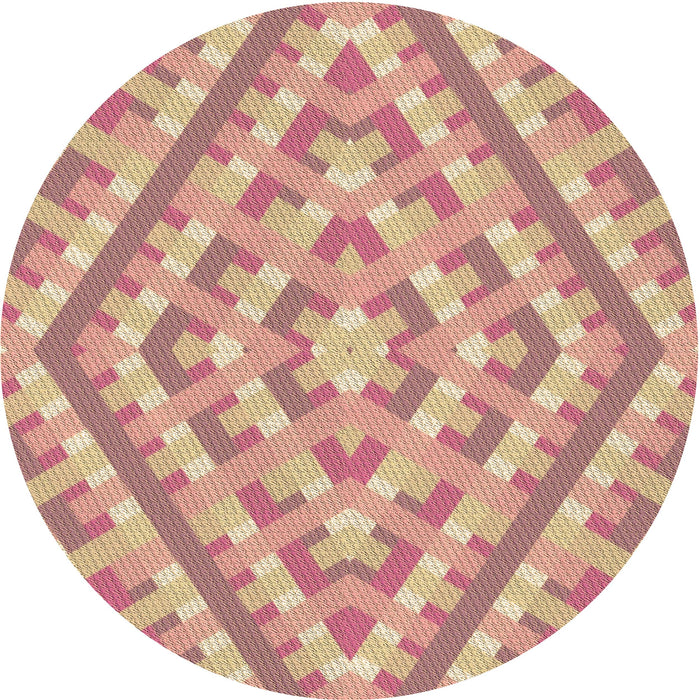 Square Patterned Red Rug, pat1484brn