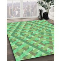 Patterned Green Rug, pat1484grn