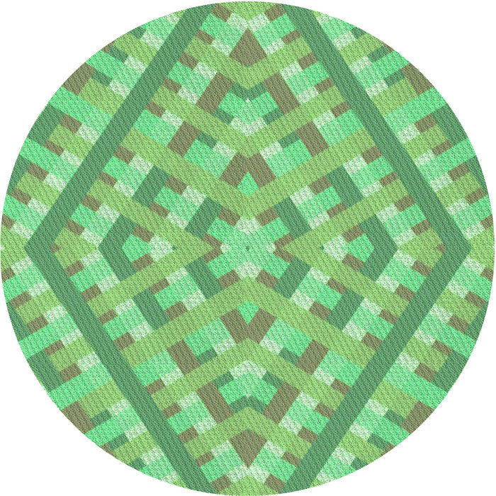 Square Patterned Green Rug, pat1484grn