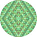 Square Patterned Green Rug, pat1484grn