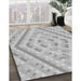 Patterned Gray Rug in Family Room, pat1484gry