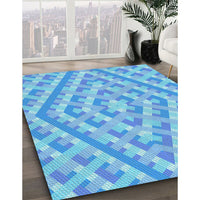 Patterned Blue Rug, pat1484lblu