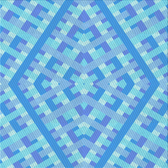 Round Patterned Blue Rug, pat1484lblu