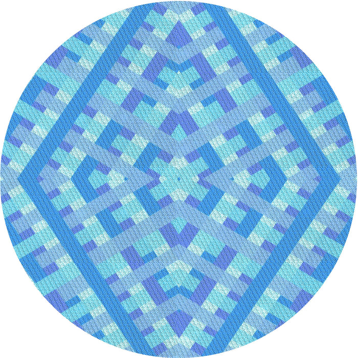 Square Patterned Blue Rug, pat1484lblu