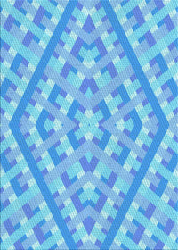 Machine Washable Transitional Blue Rug, wshpat1484lblu