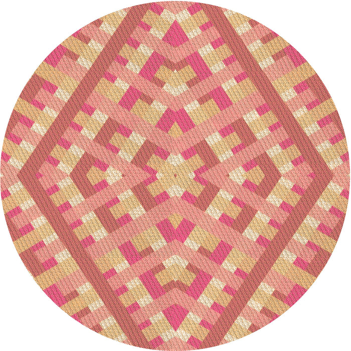 Square Patterned Red Rug, pat1484org