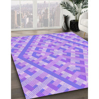 Patterned Mauve Purple Rug, pat1484pur