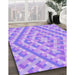 Patterned Mauve Purple Rug in Family Room, pat1484pur