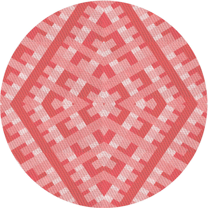 Square Patterned Pastel Pink Rug, pat1484rd