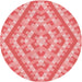 Square Patterned Pastel Pink Rug, pat1484rd