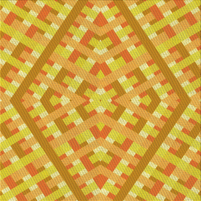 Round Patterned Neon Orange Rug, pat1484yw