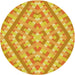 Square Patterned Neon Orange Rug, pat1484yw