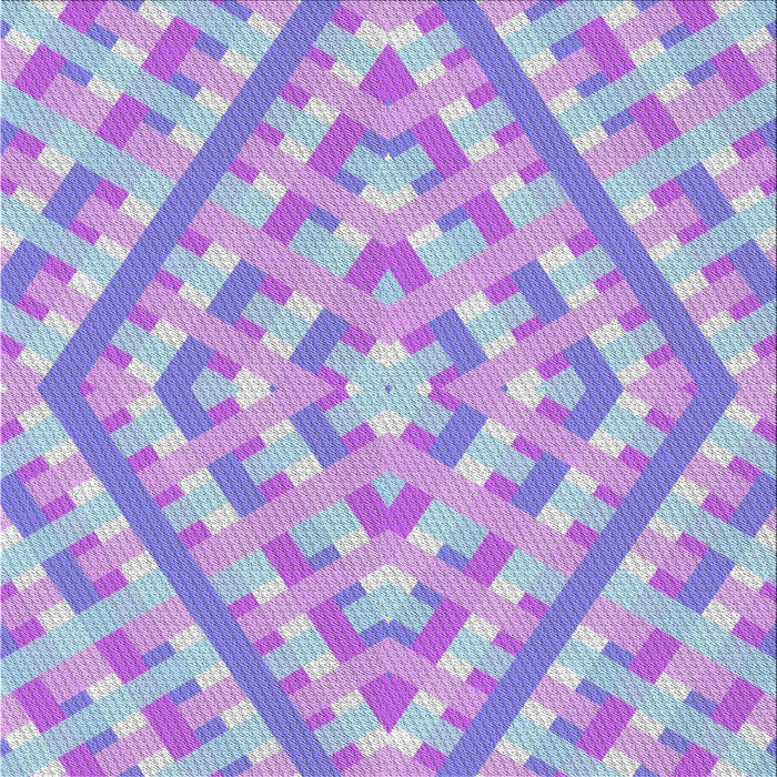 Square Patterned Blue Novelty Rug, pat1484