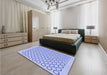 Patterned Blue Rug in a Bedroom, pat1485blu