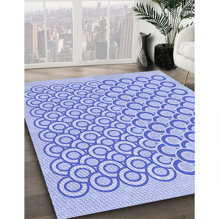 Machine Washable Transitional Blue Rug in a Family Room, wshpat1485blu