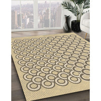 Patterned Dark Gold Brown Rug, pat1485brn