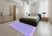 Patterned Blossom Pink Rug in a Bedroom, pat1485pur