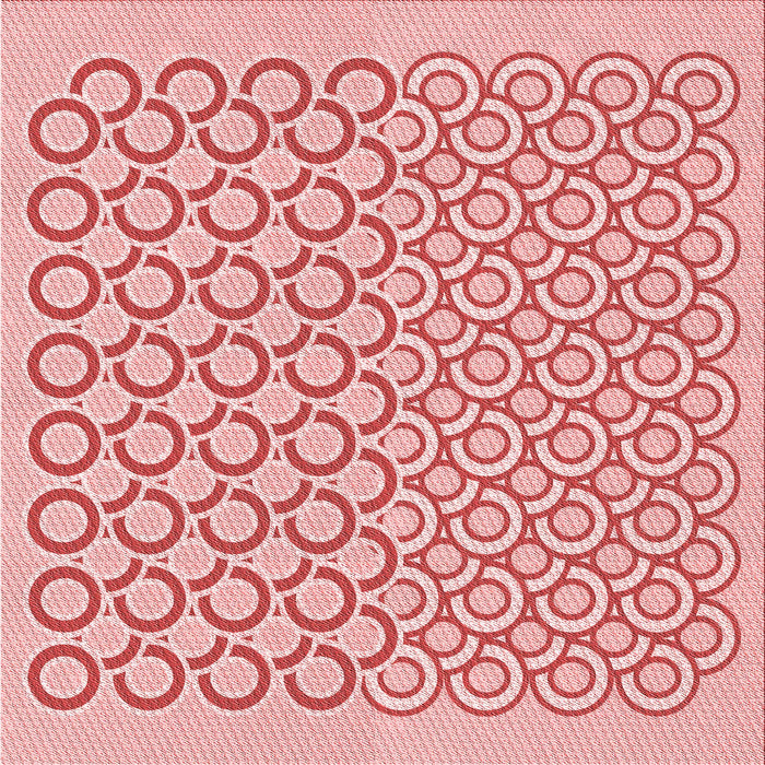 Round Patterned Deep Rose Pink Rug, pat1485rd