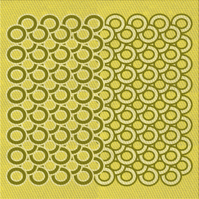 Round Patterned Bold Yellow Rug, pat1485yw