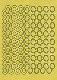 Machine Washable Transitional Bold Yellow Rug, wshpat1485yw