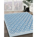 Patterned Pale Blue Novelty Rug in Family Room, pat1485