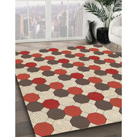 Patterned Fire Brick Red Rug, pat1486brn