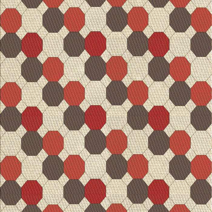 Patterned Fire Brick Red Rug, pat1486brn