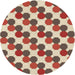 Square Patterned Fire Brick Red Rug, pat1486brn