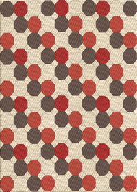 Machine Washable Transitional Fire Brick Red Rug, wshpat1486brn