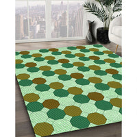 Patterned Light Green Rug, pat1486grn