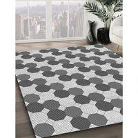 Patterned Platinum Silver Gray Rug, pat1486gry