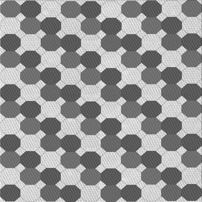 Round Patterned Platinum Silver Gray Rug, pat1486gry