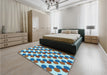 Patterned Ash Gray Rug in a Bedroom, pat1486lblu