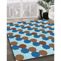 Patterned Ash Gray Rug, pat1486lblu