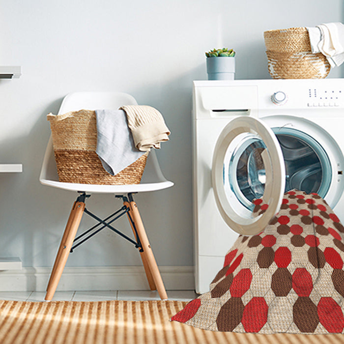 Machine Washable Transitional Red Rug in a Washing Machine, wshpat1486org