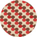 Square Patterned Red Rug, pat1486org