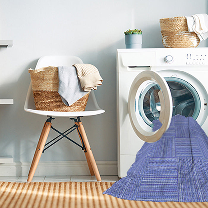Machine Washable Transitional Denim Blue Rug in a Washing Machine, wshpat1487blu