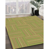 Patterned Green Rug, pat1487brn